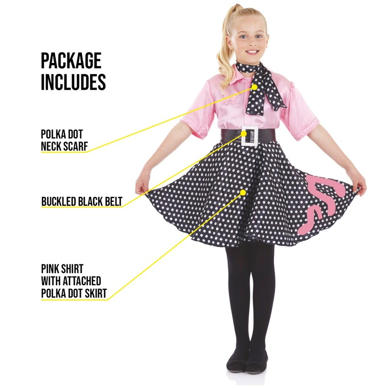 Rock n Roll Dress costume : Kids size Mediuml 6-8