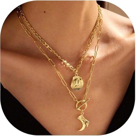 Cowboy Boot Necklace Cowgirl Jewelry Western Jewelry for Women Cowgirl Cowboy Necklace Cowgirl Necklace for Women Gold Layered Necklace Rodeo Necklace Jewelry for Girls (Gold, One size)