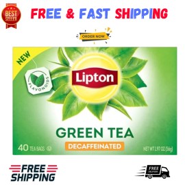 Lipton 40 Ct. Tea Bags Lipton Green Decaffeinated Tea Box FREE SHIPPING