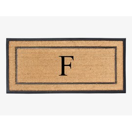 A1HC Natural Coir & Rubber Large Monogrammed Door Mat 24x48 Inches Thick Durable Doormats for Entrance Heavy Duty, Thin Profile Front Door Mat, Long Lasting Front Door Entry Doormats