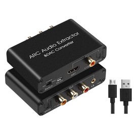 Lyaciomn Audio Converter ARC Audio Extractor -Compatible Optical SPDIF Coaxial to Analog 3.5mm Digital to Analog