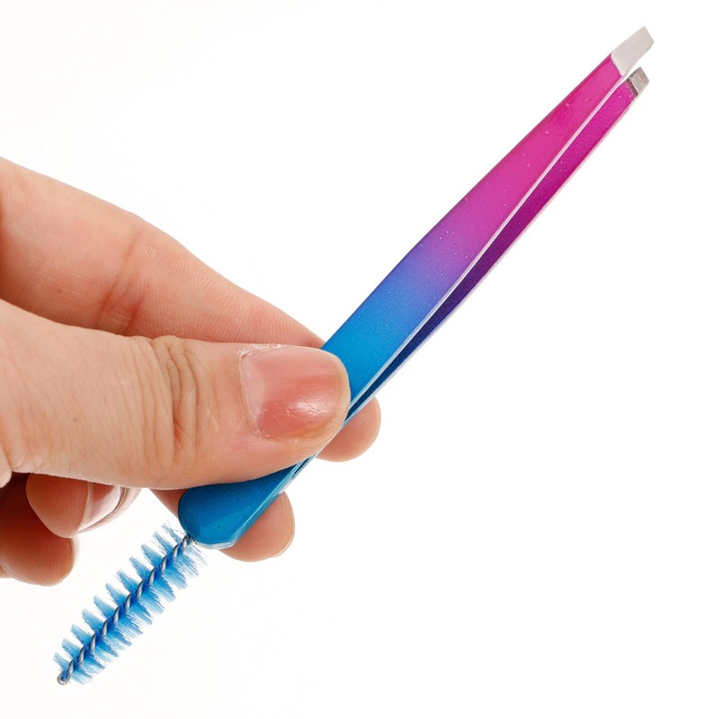 Outanaya Portable Eyebrow Tweezer Tool Stainless Steel Dual Function Brow