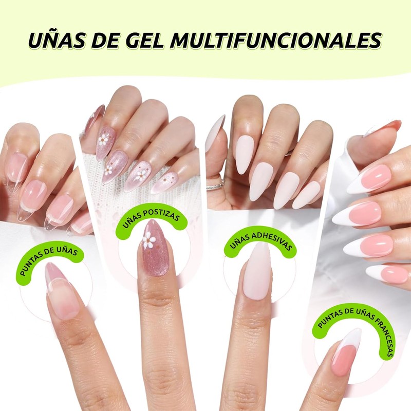 CHERIMOYA Pegamento Uñas Acrílicas con Pincel Secado Rápido sin UV