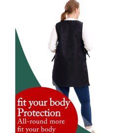 APRONNER Plus Size Aprons for Women with Pockets Cotton Linen Cobbler Aprons Smock for Baking Kitchen Cooking Black