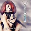 YAFEINI Knife Dagger Necklace S925 Sterling Silver Abalone Shell Knife