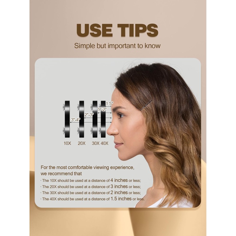 Macaki 30X Magnifying Mirror with 2 Suction Cups, 3.5 inches