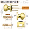 Probrico Gold Interior Door Lock with Round Ball, Polished Brass