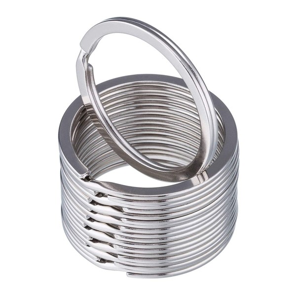 NanTun 30mm Round Flat Key Chain Rings 50 pcs Metal