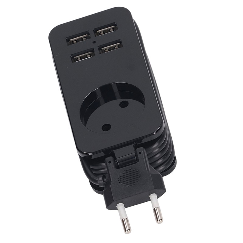 Power Strip 1200W 10A Fireproof Adapter with 4 USB Port