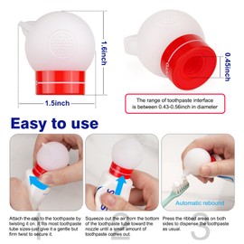 Toothpaste Dispenser with Self-Closing Cap No Mess No Waste, Fits Most Toothpaste Tube(White)
