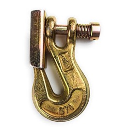 Grade 70 Pin Lock Clevis Grab Hook with Latch, for Tow Winch Trailer, Logging, Yellow Zinc Chromate Finish (3/8-1pc)