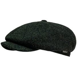 WEROR WEROR-432.1 Men's Flat Cap with Peak - Hat with Quilted Lining - 100% Wool - Autumn/Winter, moss