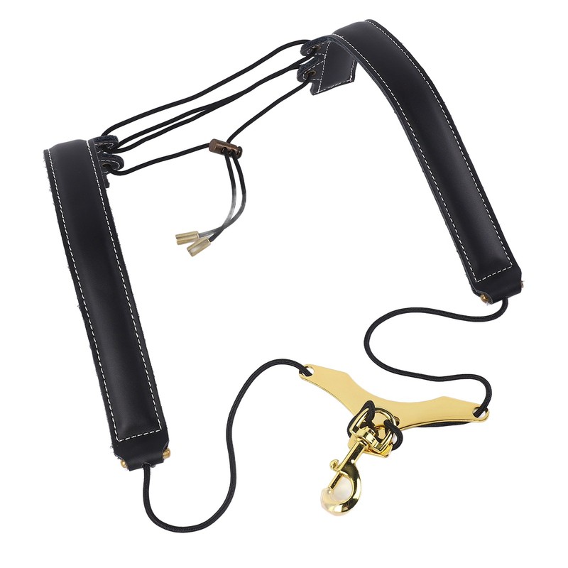 Saxophone Double Shoulder Strap Artificial Leather Length Adjustable Alto Tenor