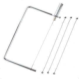 SUZLFTDZSW Cheese Slicer Kit - Stainless Steel & Copper Wire - 1 Slicer + 3 Extra Wires - Great for DIY Cheese Cutting Boards