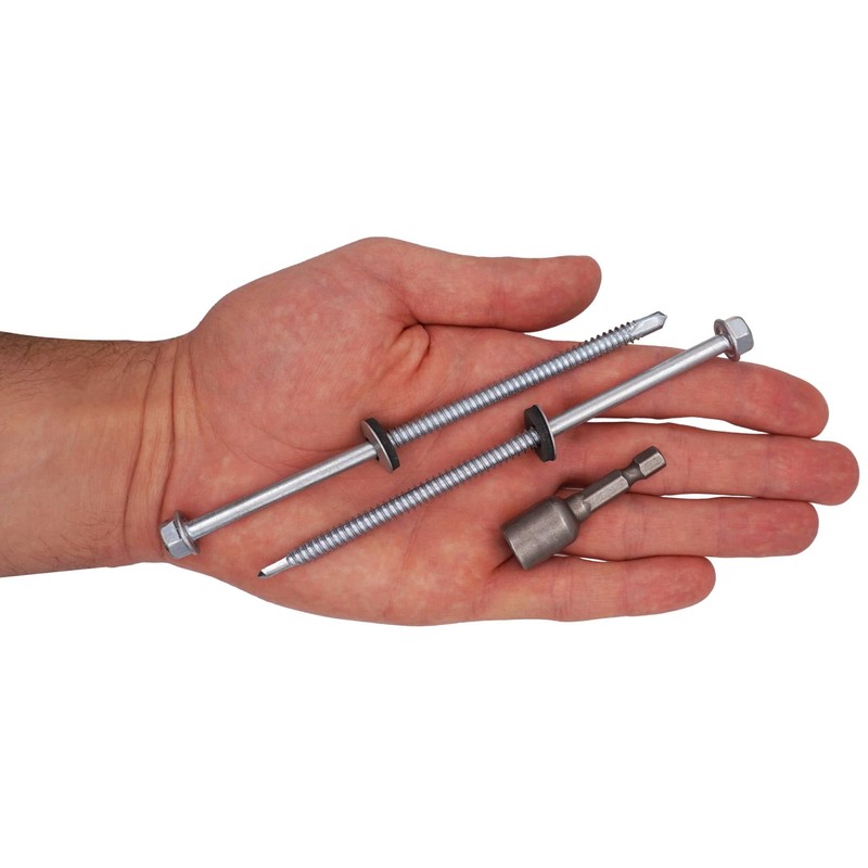 SKIR'CO Pack of 20 Galvanised Roofing Screws 6.3 x 140