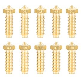 IdeaFormer 10 pieces 0.8 mm brass nozzles for Anycubic Kobra 2, extruder brass nozzle set for Anycubic Kobra 2, Kobra 2 Pro, Kobra 2 Neo, Kobra 2 Plus, Kobra 2 Max 3D printer nozzle