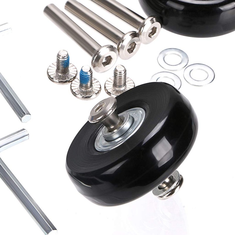 SUMNACON 4pcs 45x18mm Luggage Suitcase Replacement Wheels Rubber Castors Bearings