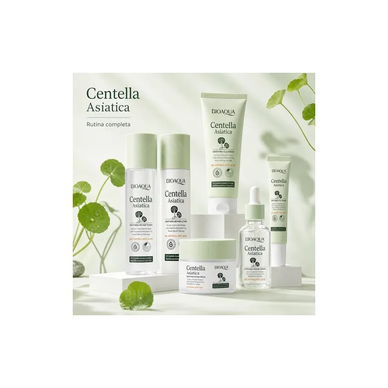 Kit Facial Centella Asiática Suaviza Regenera Hidrata 6 Pza