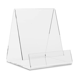 Bookend, book stand, goods carrier (support height: 11.0 cm) as a clamping stand (filling depth approx. 2.0 to 3.5 cm) - goods stand made of original Plexiglas for paperbacks, light books or flat
