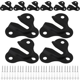 ZAAWUUT Heavy Duty Keyhole Hangers, Picture Frame Buckle, Hanger Bracket, Cup, Keys, Coat, Wooden Board, Wall Mount, Keyhole Hanging Plate(Matte Black), Pack of 10