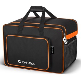 CAHAYA Speaker Carrying Bag - for Compact 10" Speaker Cabinets with Extra Carrying Strap and Padded Handle Large Capacity Reinforced Loudspeaker Case with Multiple Pockets CY0361