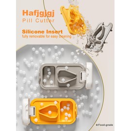 Hafigigi Pill Cutter Splitter for Small or Large Pills with Safety Lock - Accurate and Easy Travel-Friendly Design for Daily Use (Orange)