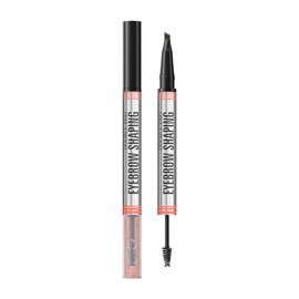 4-Fork Liquid Brow Pen + Waterproof Dual-End Brow Gel and Shaping Brush (black)