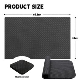 LUFEIS Treadmill Mat, 2PCS 63.5 x 30cm Double-Sided Non-Slip Exercise Bike Mats, 5mm Thick Noise Reduction Workout Mat for Exercise Bike, Rowing Machine, Cross Trainer and Other Home Gym Equipment