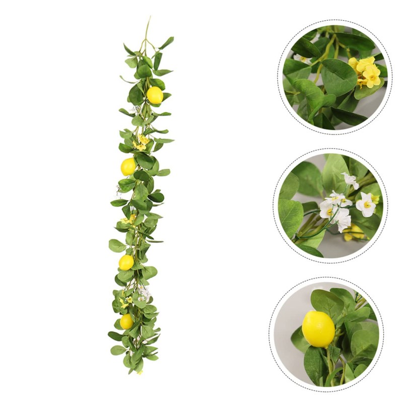Abaodam Lemon Cane Eucalyptus Garland With Flowers Berry Wreath Wedding