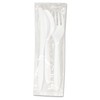 Boardwalk Cutlery Kit, Plastic Fork/spoon/knife/salt/polypropylene/napkin, White, 250/carton