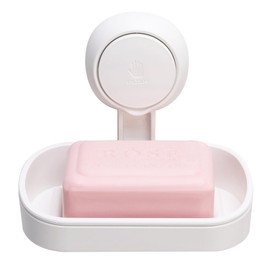 TAILI Suction Cup Soap Dish Powerful Vacuum Suction Soap Holder, Strong Sponge Holder for Shower, Bathroom, Tub and Kitchen Sink, Drill-Free, Removable