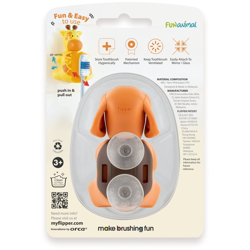 Flipper Fun Animal Dog Toothbrush Cover – Kids Toothbrush Holder