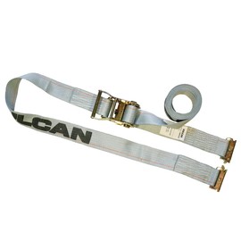 VULCAN Logistic Strap for E Track - Ratchet Style - 16 Foot - 6 Pack - Gray - 1,333 Pound Safe Working Load