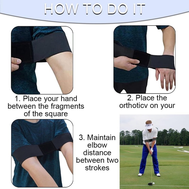 Azlanway Golf Swing Training Aid Band, 2PCS Golf Connection Band,