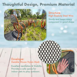 Outdoor Indoor Cat Tent Playpen Pyramid Shape, Easy Assembly Pop-Up Pet Toy, Portable Foldable Soft Enclosure for Kitty Puppy Rabbit Small Animals, Collapsible Expandable Pen for Customizable Mazes