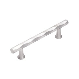 JIASENBAO Brushed Nickel Cabinet Pulls 3.78" Hole Center 5 Pack Hammered Silver Cabinet Handles Decorative Kitchen Drawer Dresser Cupboard Bathroom Vanity Cabinet Hardware Rhombus