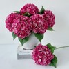 ZYTUYO 5 Pcs Magenta Silk Hydrangeas Artificial Flower Boho Dried