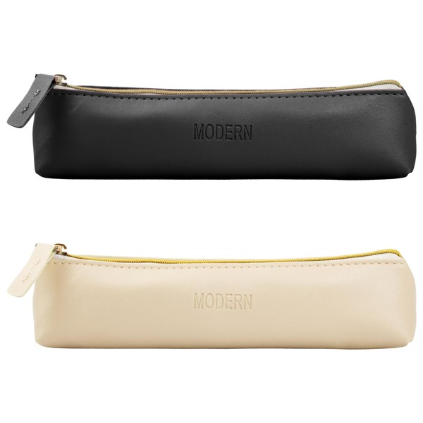 Aomhrek Luxurious PU Leather Pencil Case - Water Resistant, Practical