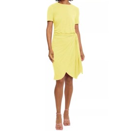 MAGGY LONDON - SIZE:  2 - Side Gather Cinched Waist W/Apron Hem Midi Dress -NEW!