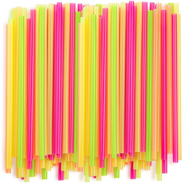 Wide Straws for Drinking & Smoothies [100 Pack] Assorted Colors