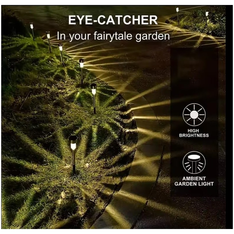 Generic 10 pack solar out door pathway lights, Clear