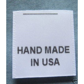 Sean Label 250 PCS SATIN PRINTED CLOTHING SEWING LABELS CARE LABEL - HAND MADE IN USA