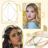 MKVZIYE Pack of 2 Headpieces, Gold Head Chain Jewellery Boho