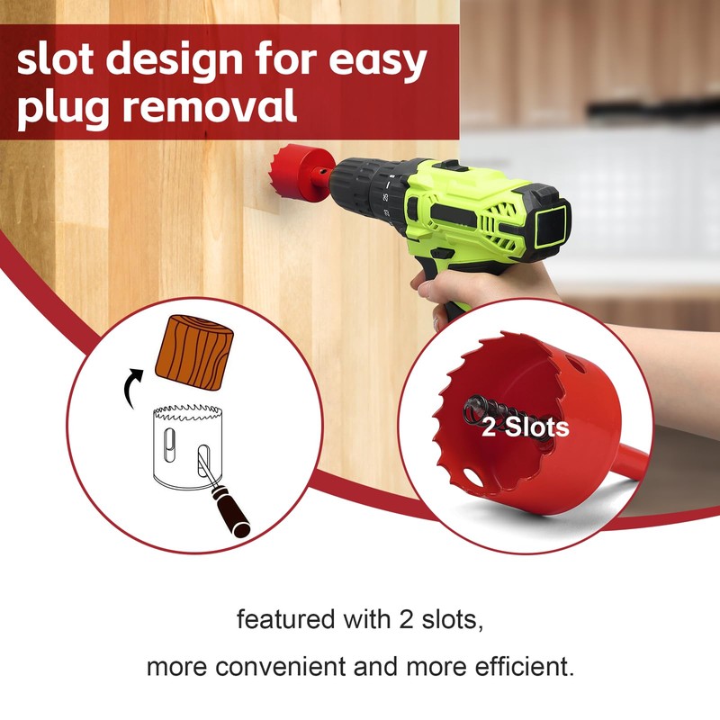 45 mm Hole Saw, Bi-Metal Circular Saw for Wood, HSS