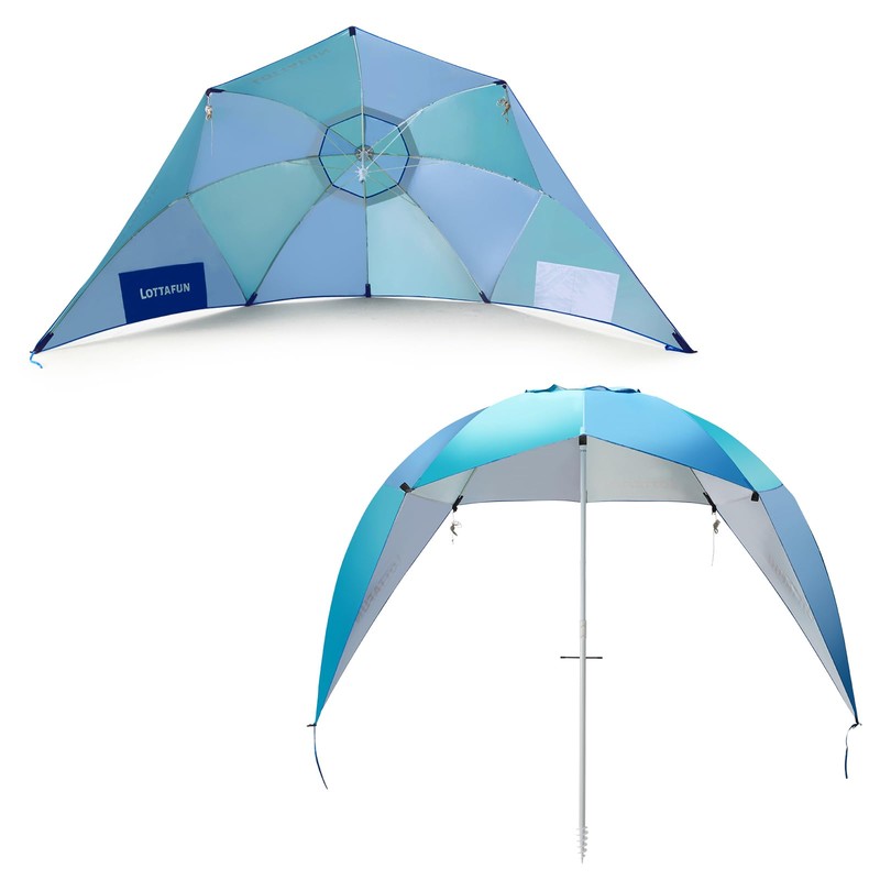 LOTTAFUN Beach Shelter Umbrella,Premiere UPF 50+ Umbrella Shelter with Patented