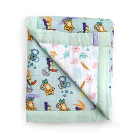 Milk&Moo Jungle Friends Baby Muslin Swaddle Blanket, Oeko Tex Certified 100%Cott
