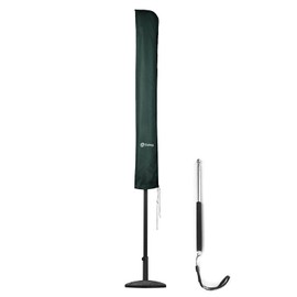 Sekey® Parasol Cover for Ø 300 cm Parasols, Patio Umbrella Covers with Zipper Telescopic Pole, 100% Polyester Waterproof Windproof Rip Proof, Green - 175×30.5/36.5cm