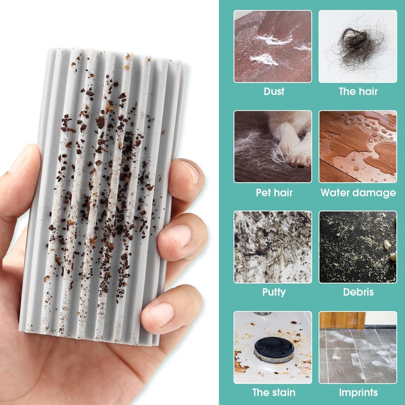 4 Pack Damp Dusting Sponge Duster, Grey Dust Cleaning Sponge,
