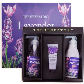 Lavender gift set of 3 types, skin soothing body care set, luxury package gift / 라벤더 선물세트 3종 피부 진정 바디케어 세트 고급 패키지 선물용