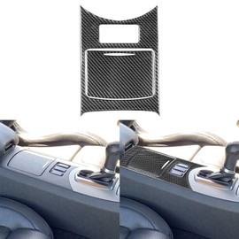 NVCNX Real Carbon Fiber Compatible with Infiniti G35 G37 X 2007 2008 2009 2010 Sedan Coupe Convertible Car Accessories Interior Trim Center Console Cup Holder Cover Sticker Black